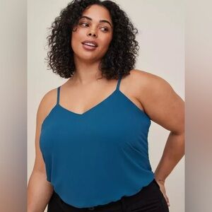 NWT Torrid Sophie Swing Cami Chiffon Top Blue Plus Size 5X/28W, Business Casual